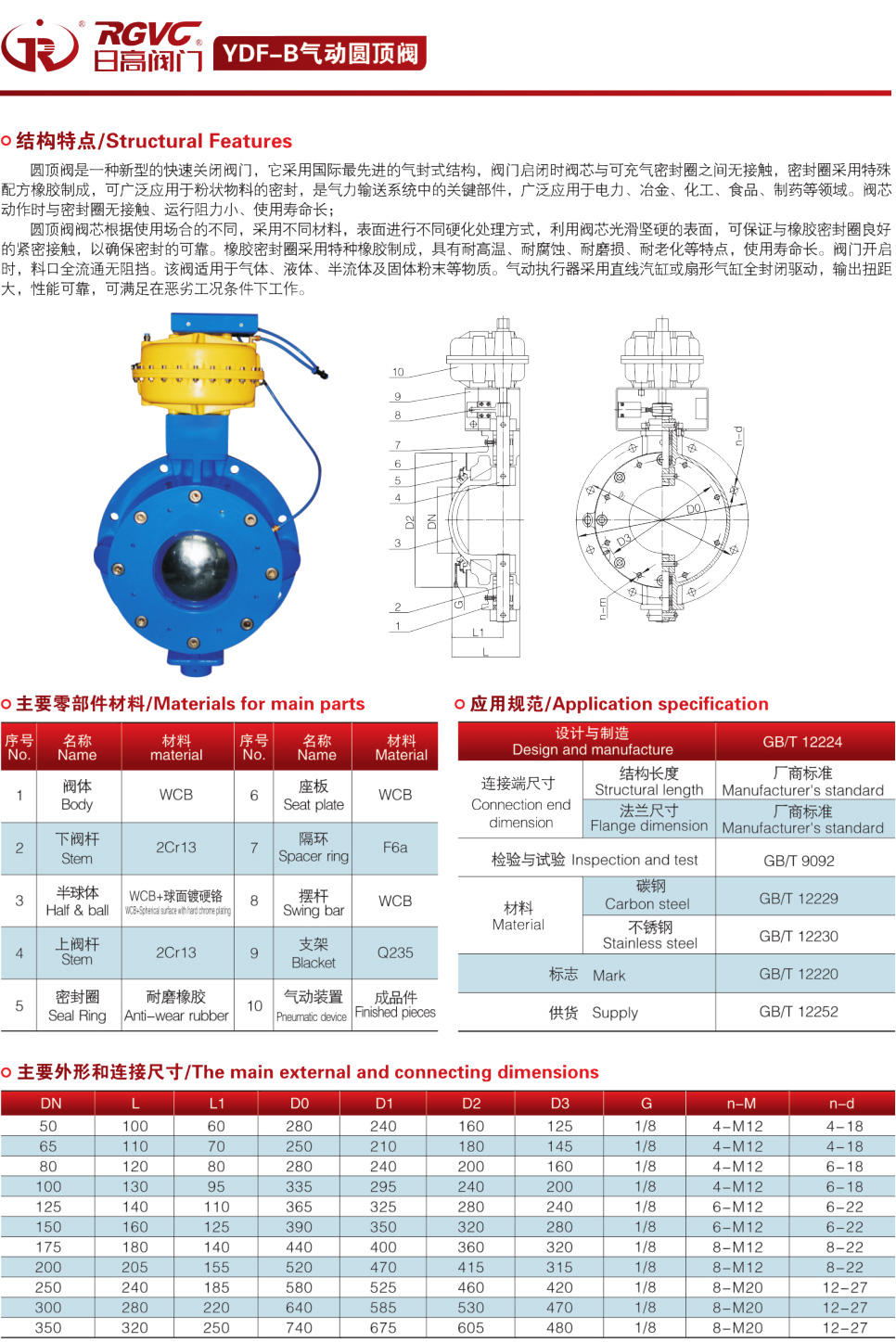 YDF-B氣動(dòng)圓頂閥